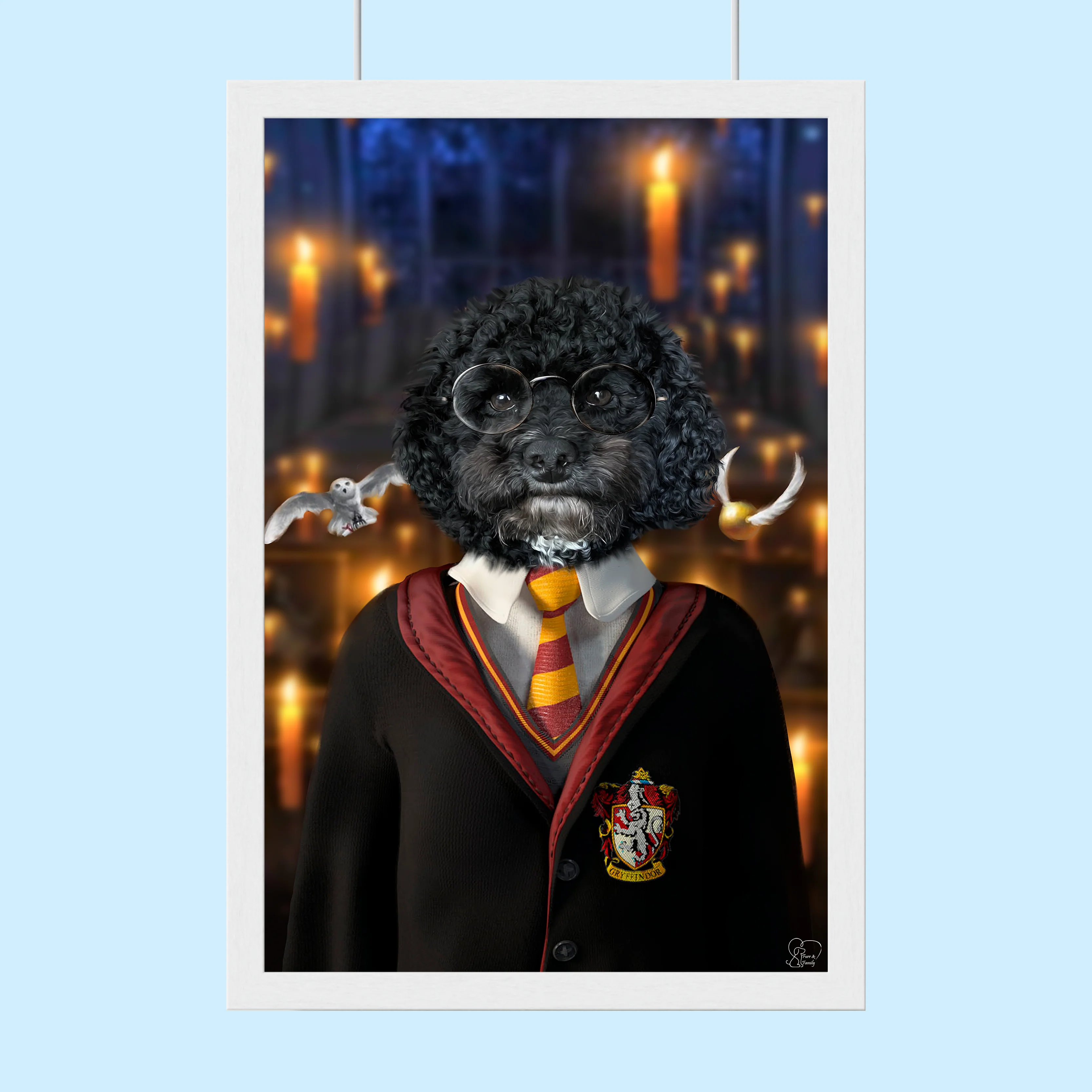 Harry Potter Gryffindor Pet Portrait – Inspired Magical Artwork